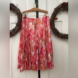 Zac & Rachel Full Pink/Tan/White Skirt Petite XL